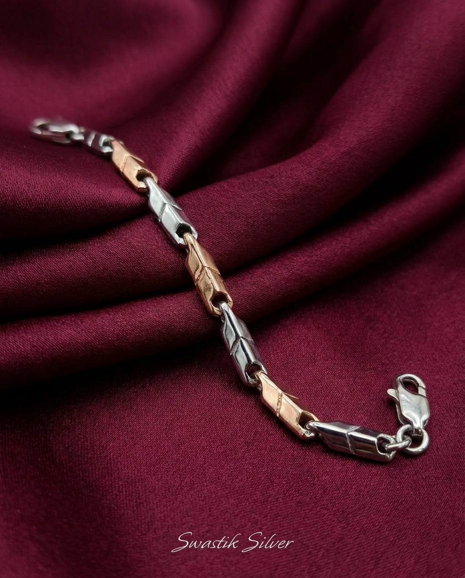 The Aurelius Two-Tone Bullet Link Bracelet view 4
