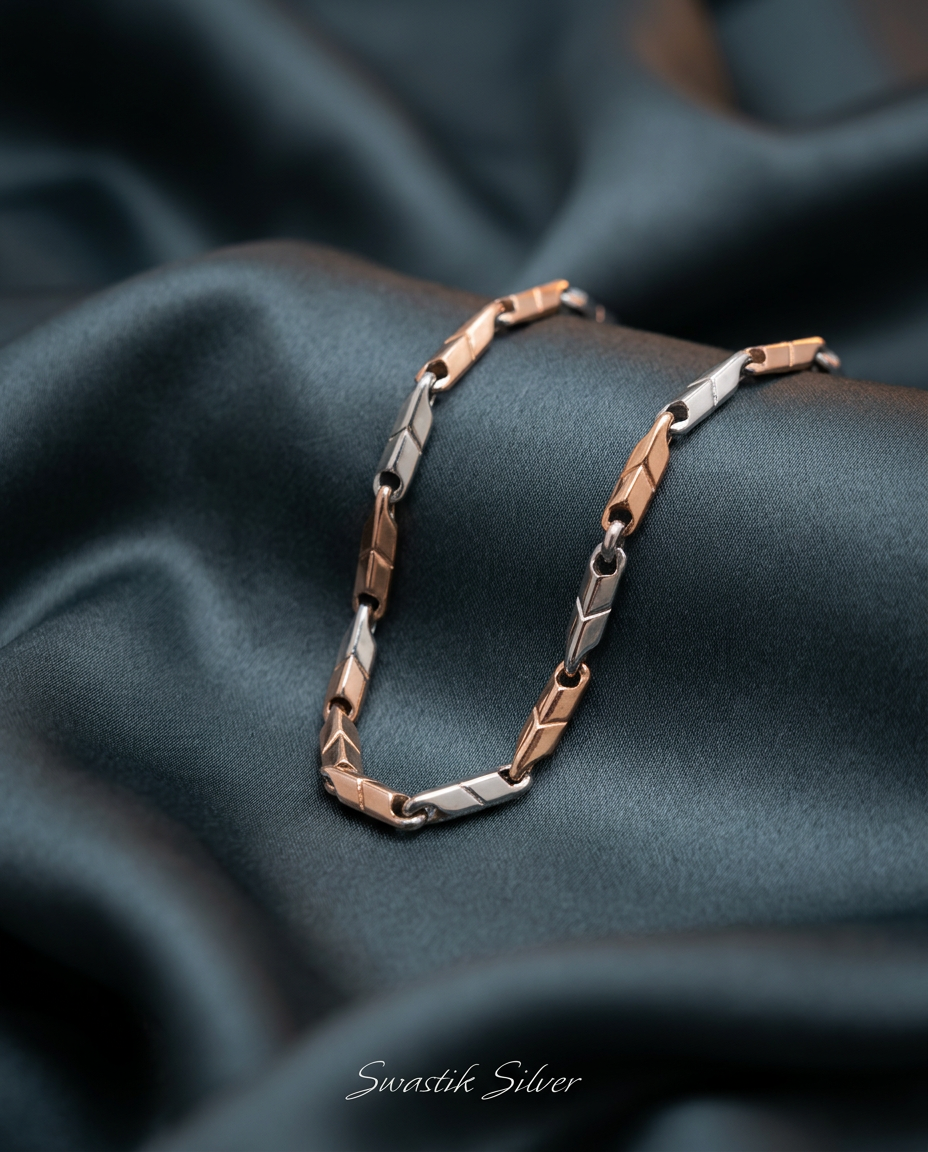 The Aurelius Two-Tone Bullet Link Bracelet view 2