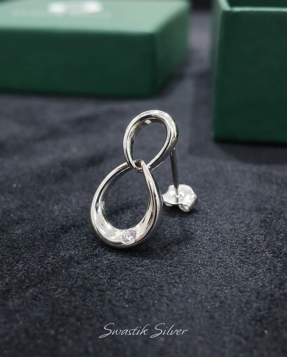 Silver Infinity Teardrop Link view 2