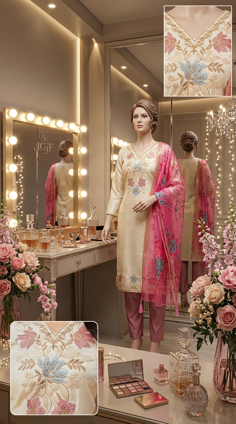 Embroidered Kurta Set by JCF view 3