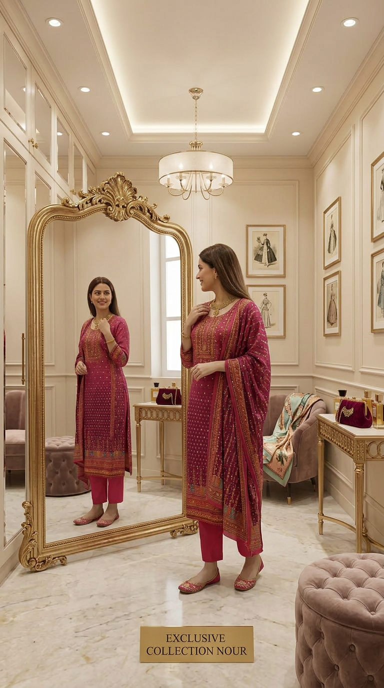 Fashnet Pink Salwar Suit Set view 2