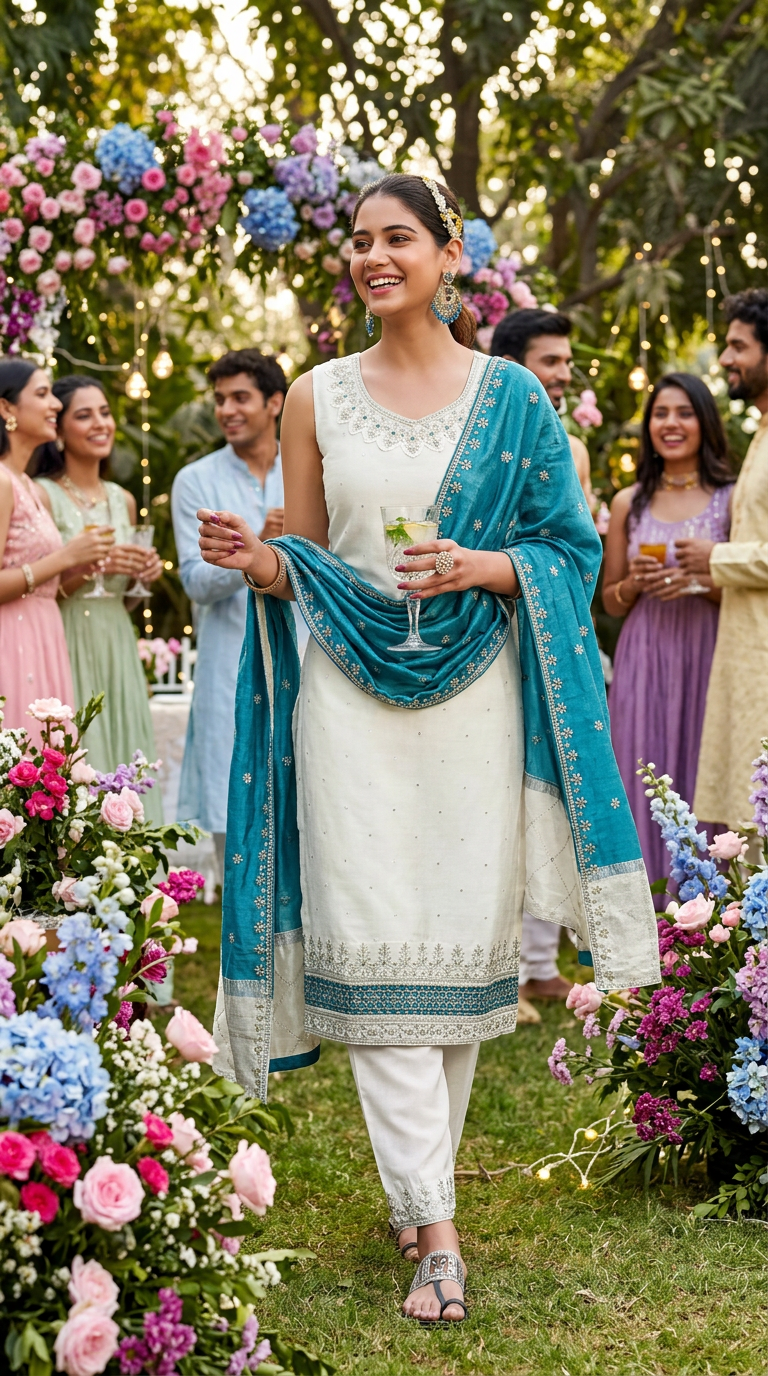 Vichitra Silk Salwar Suit view 4