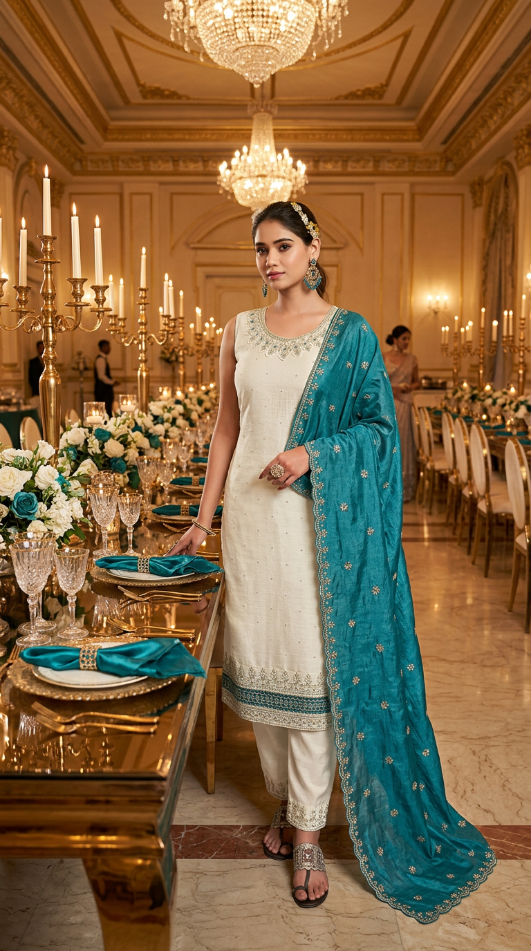 Vichitra Silk Salwar Suit view 3