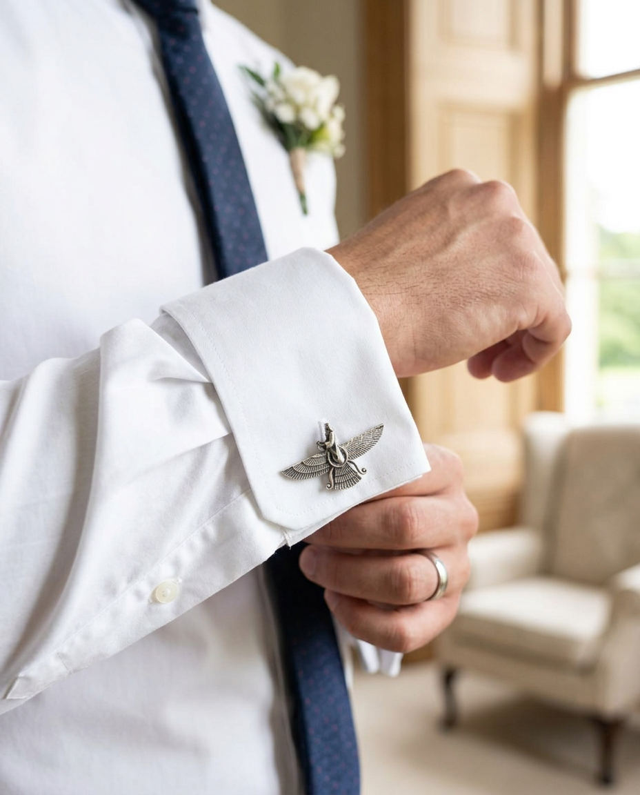 Faravahar Winged Guardian Cufflinks view 2