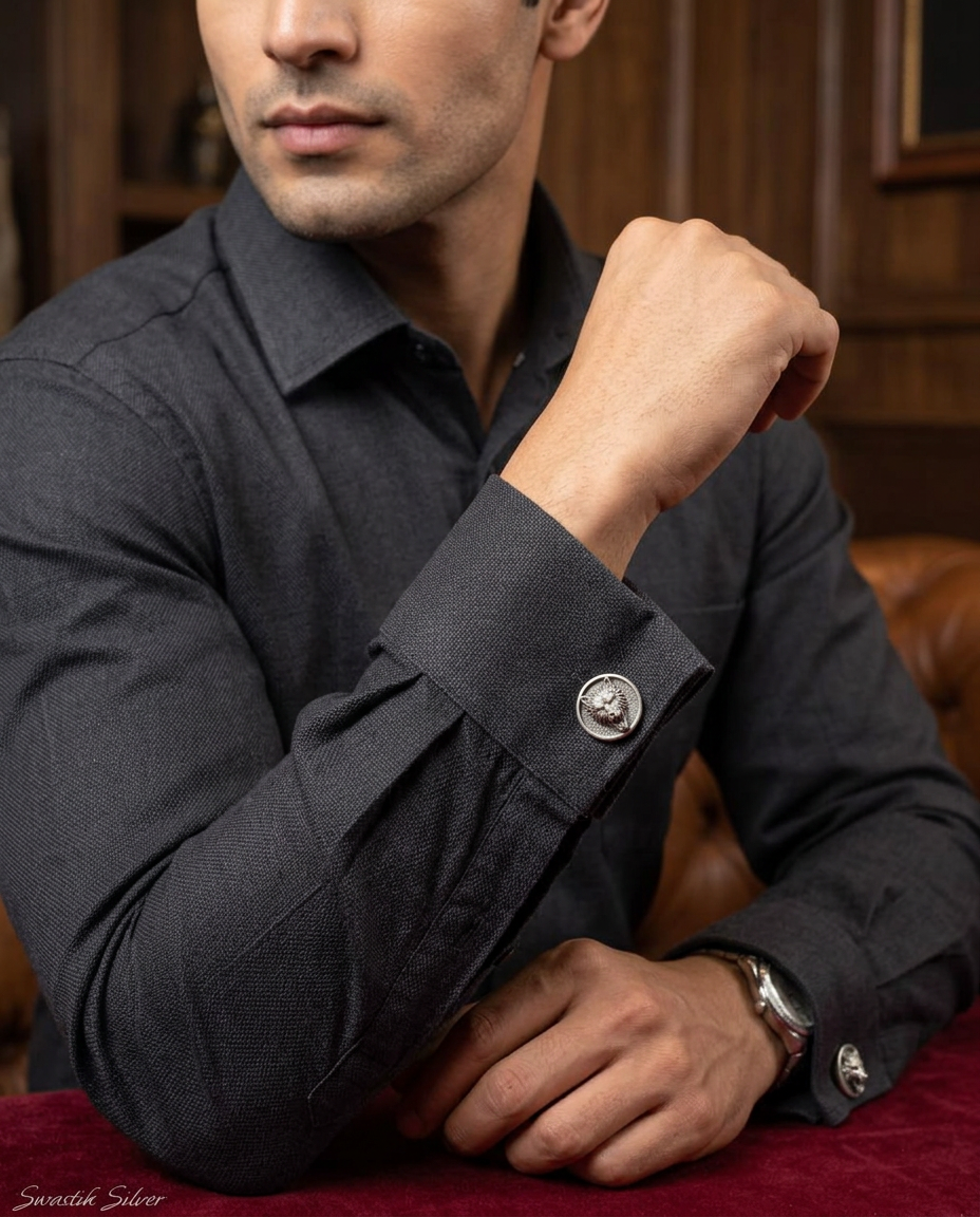 Angry Wolf Cufflink view 2