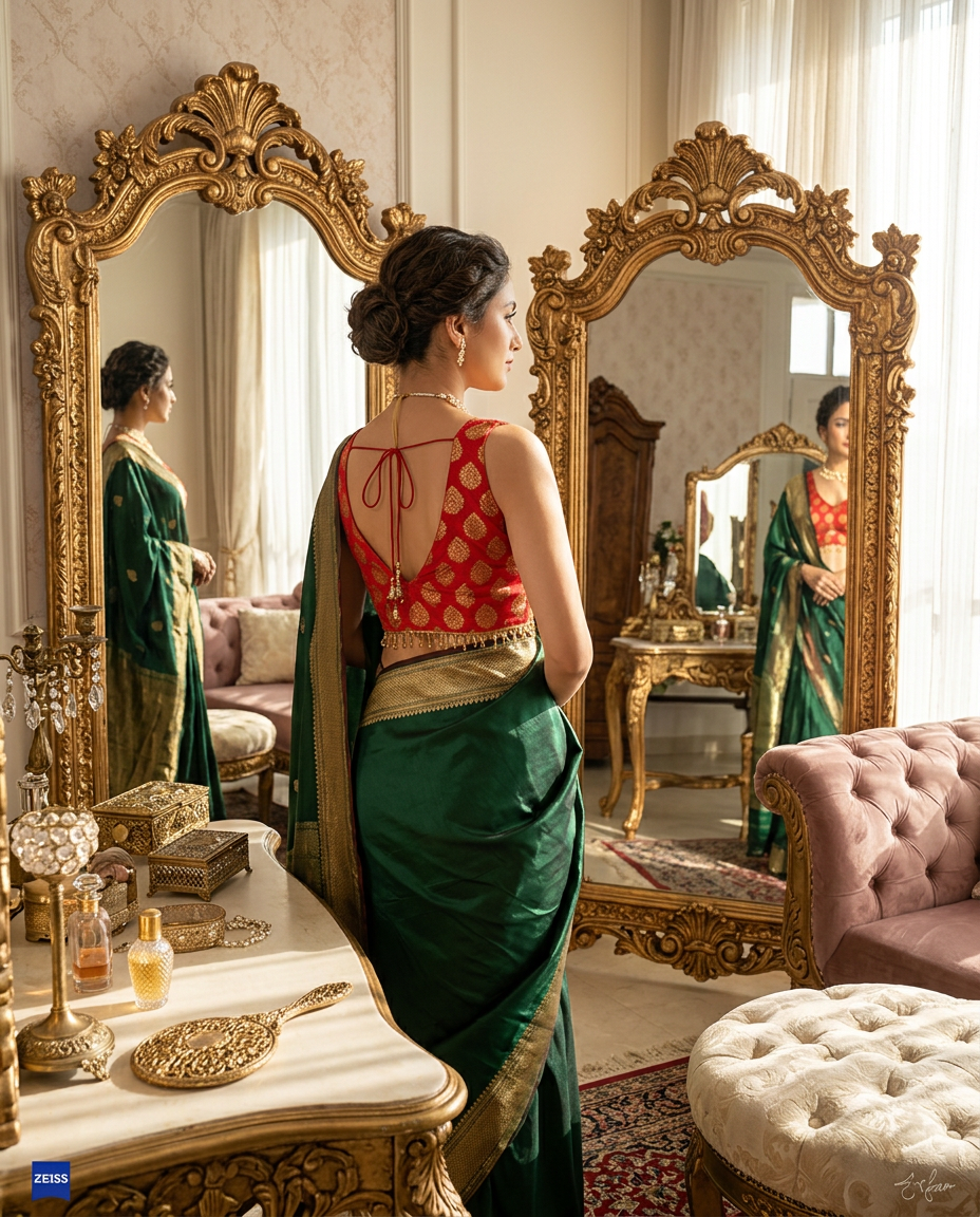 Designer Red Blouse view 8