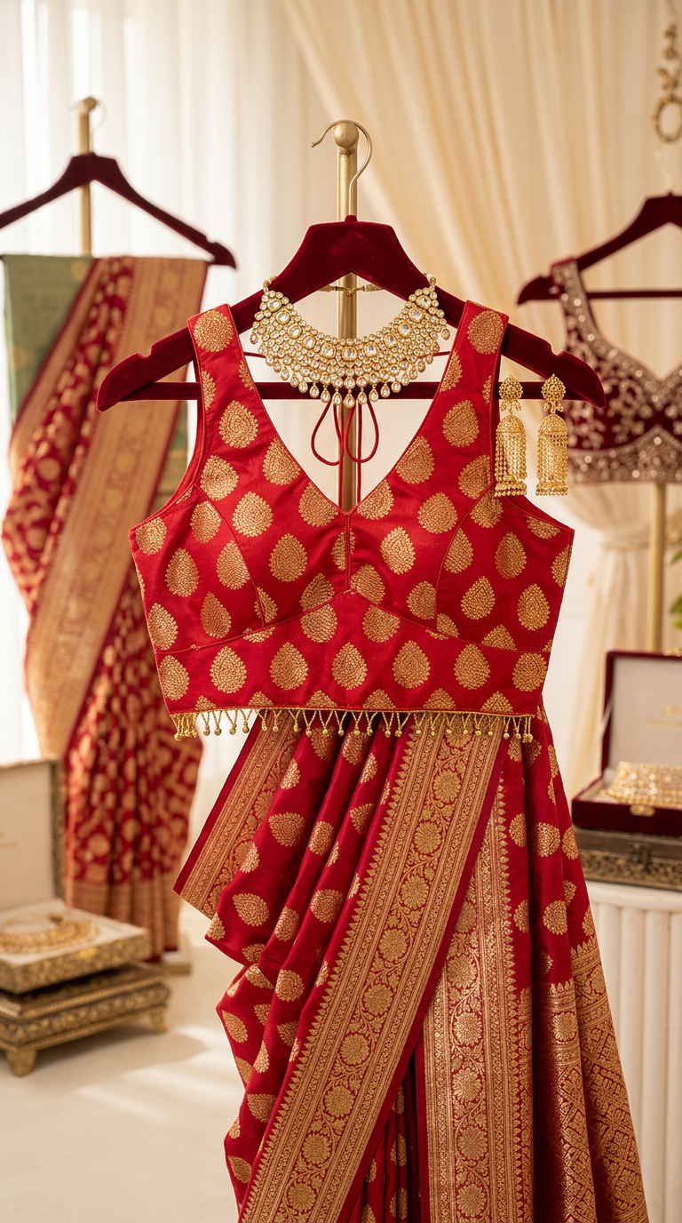 Designer Red Blouse view 9