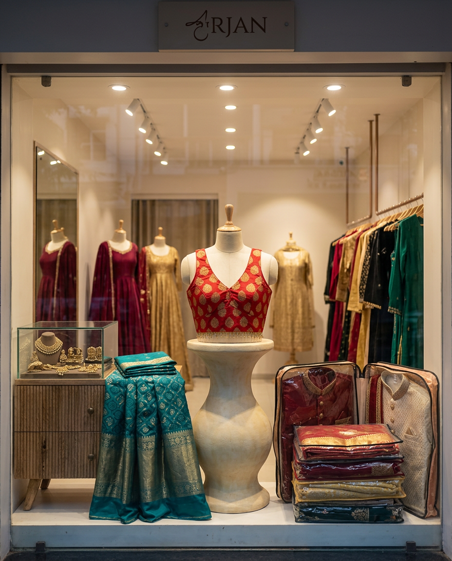 Designer Red Blouse view 7