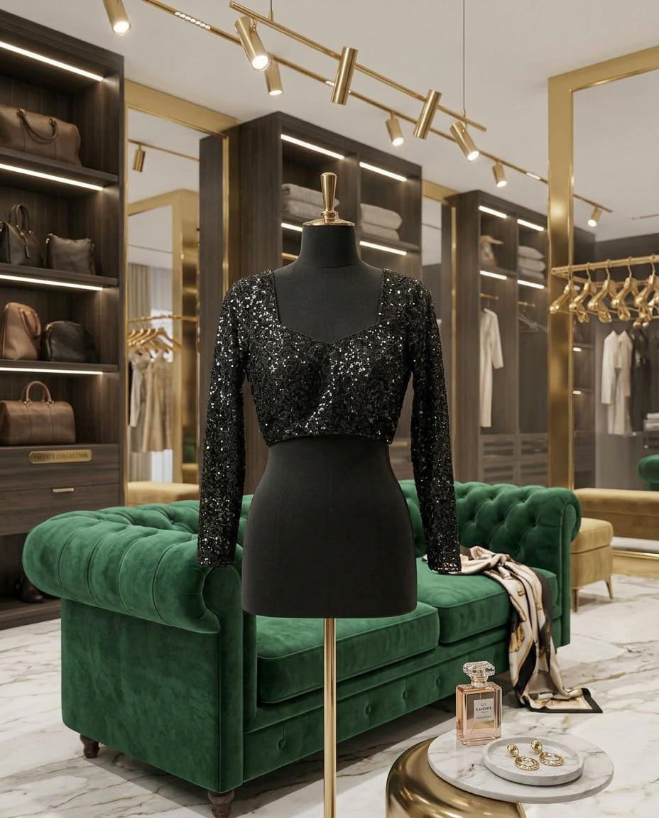 Stylish Black Lace Top view 3