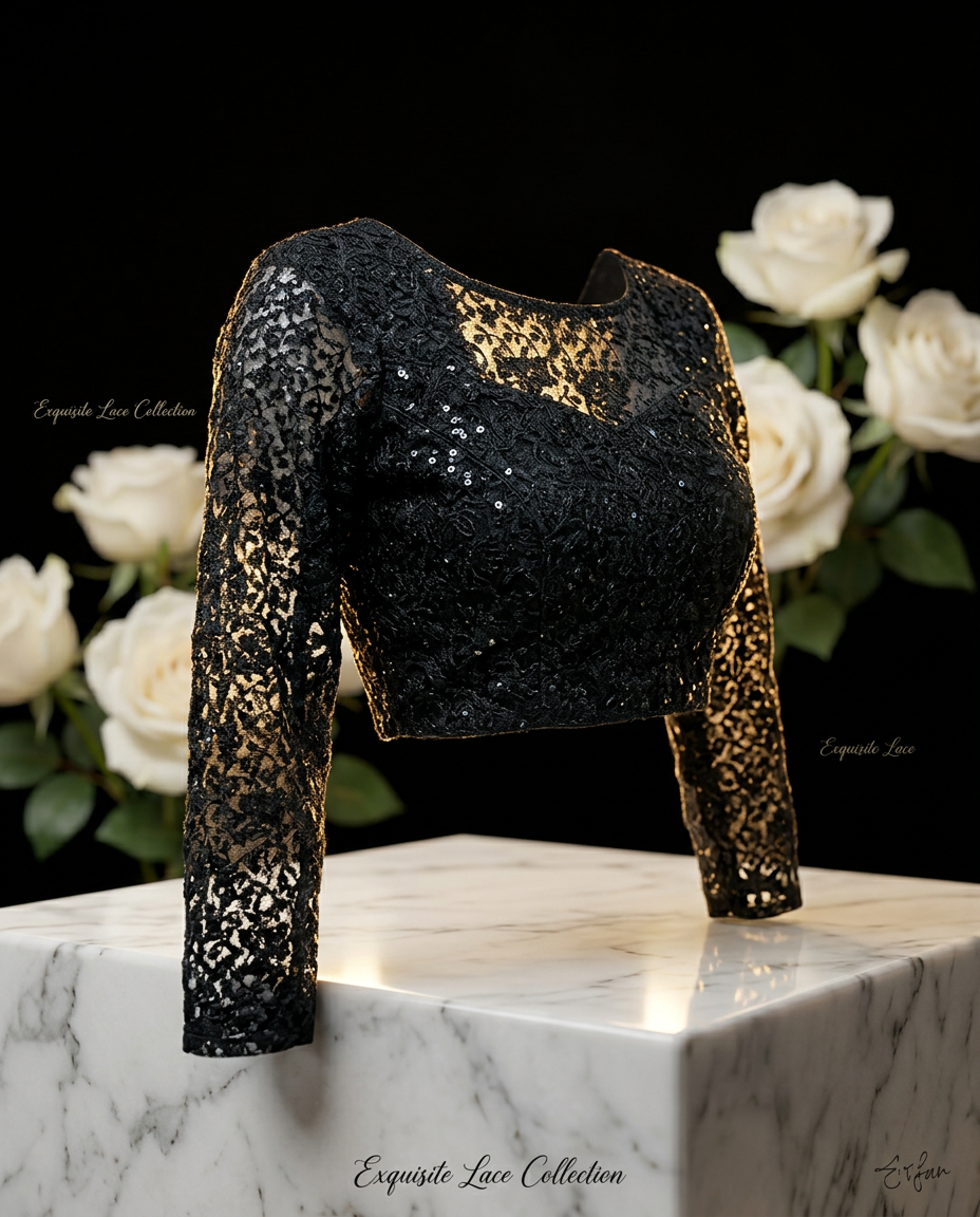 Stylish Black Lace Top view 2