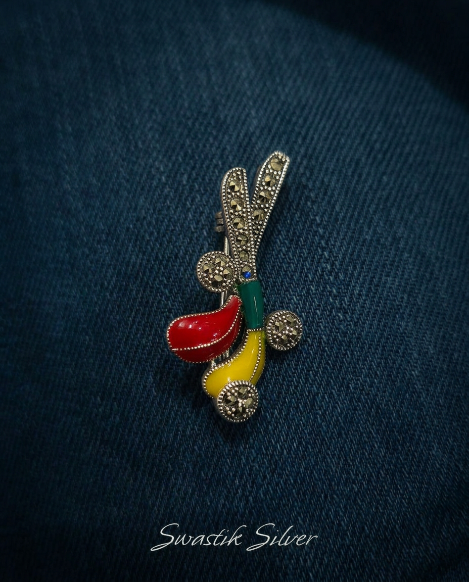 Vintage Marcasite Golf Motif Lapel Pin view 2