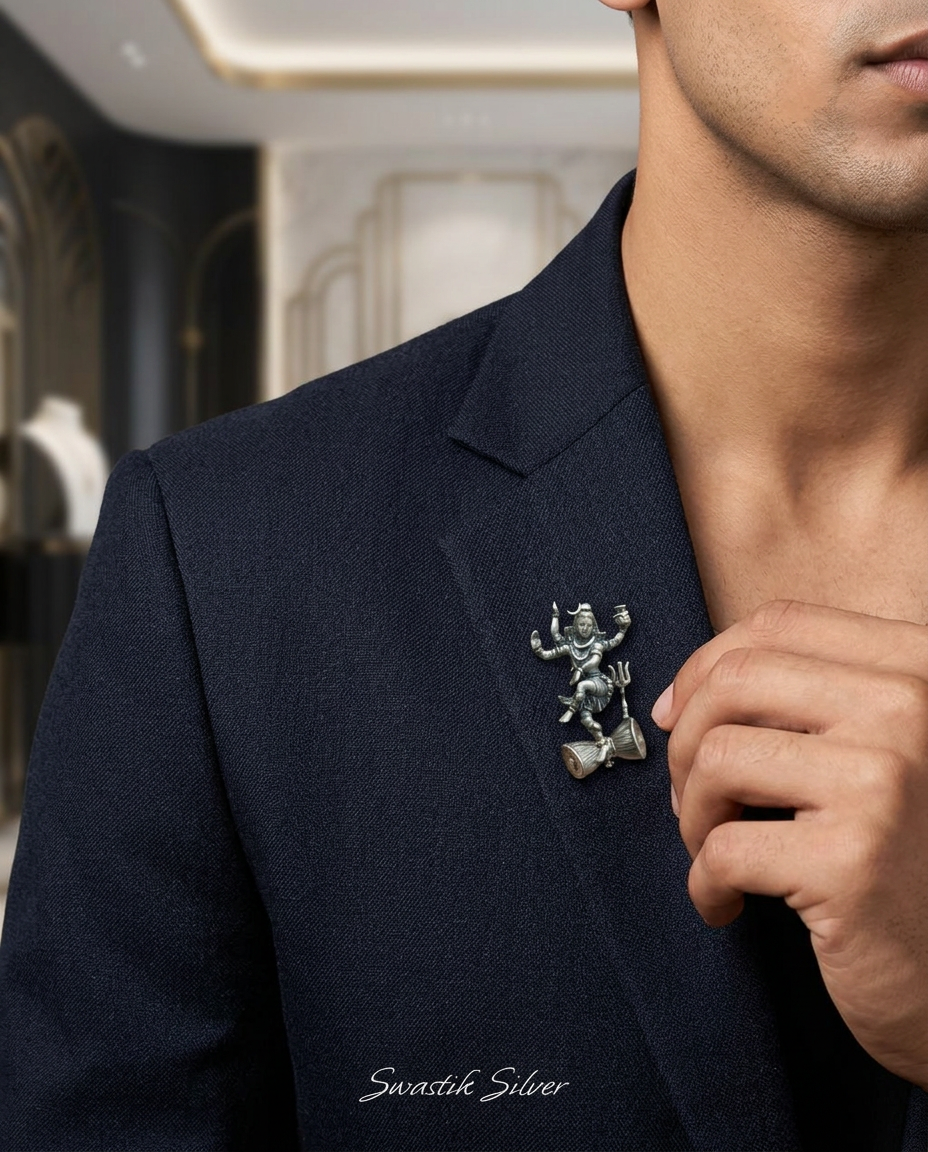 The Nataraja Power Silver Brooch view 3