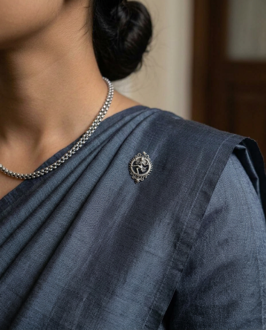 The Eternal Nataraja Ornate Silver Brooch view 5