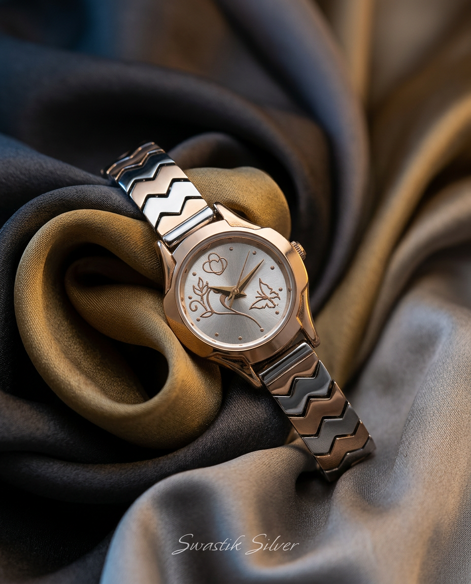 The Enchanted Butterfly Rose Gold Silver Watch view 2