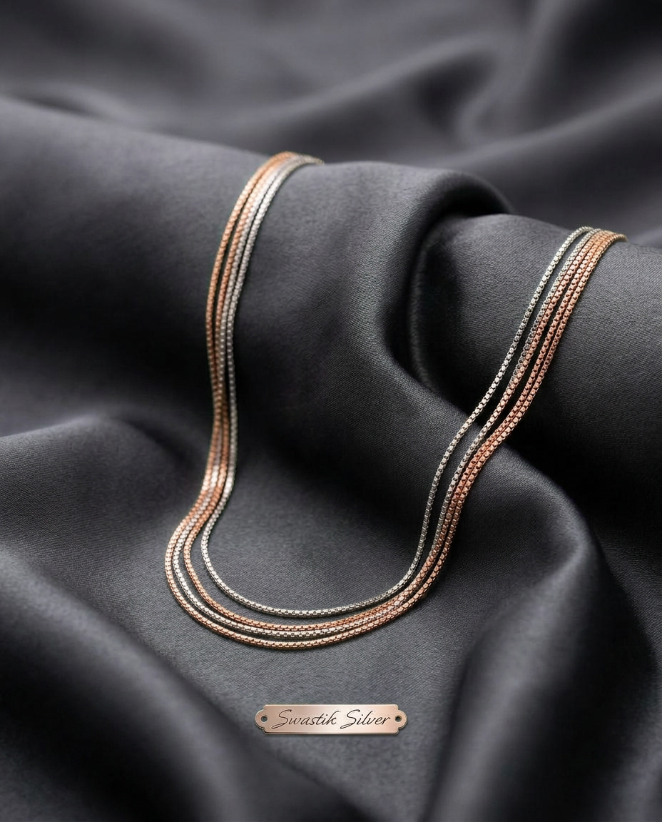 The Luxe Cascade Two-Tone Silver Chain