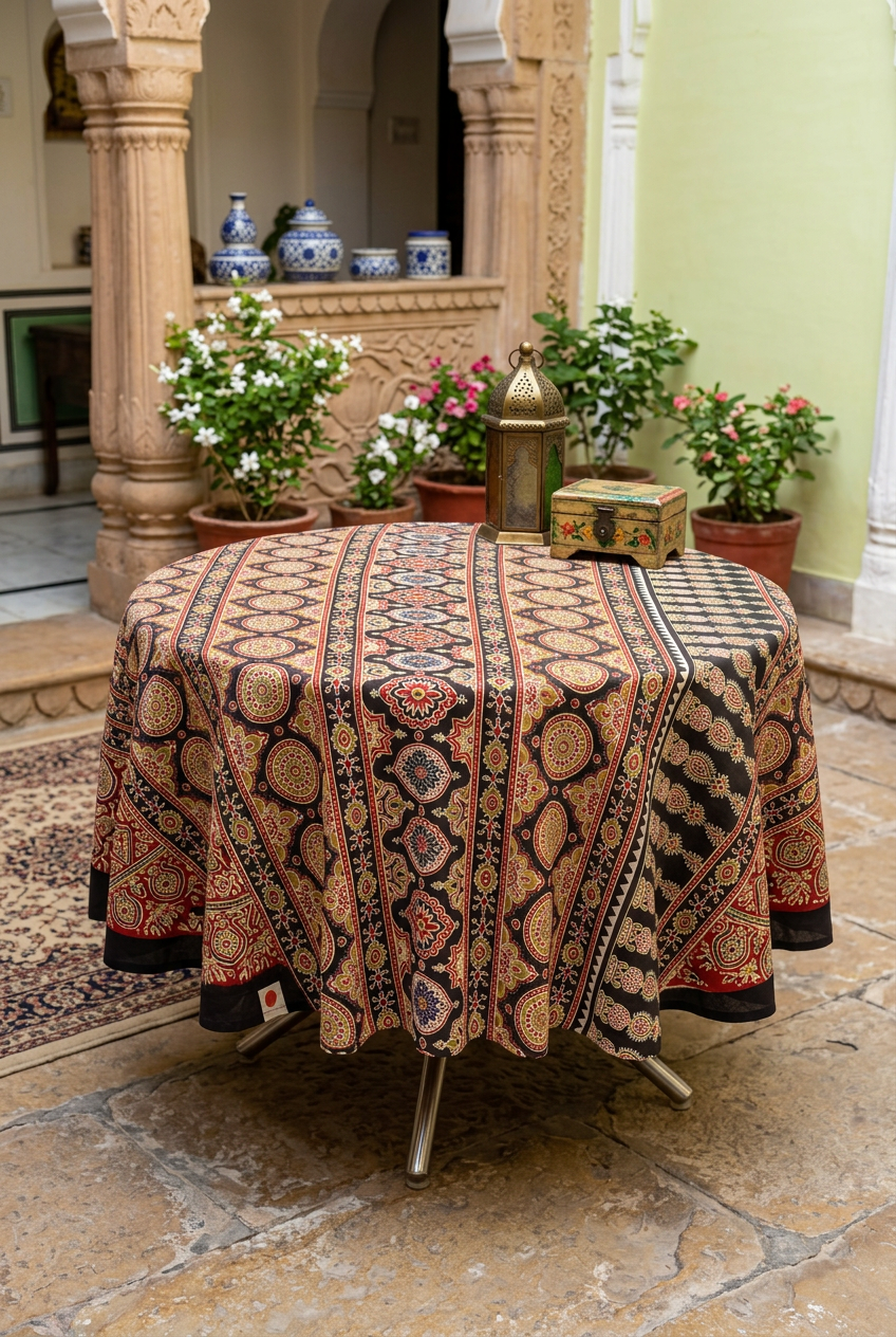 Ajrak Semi Modal Crepe Saree view 3