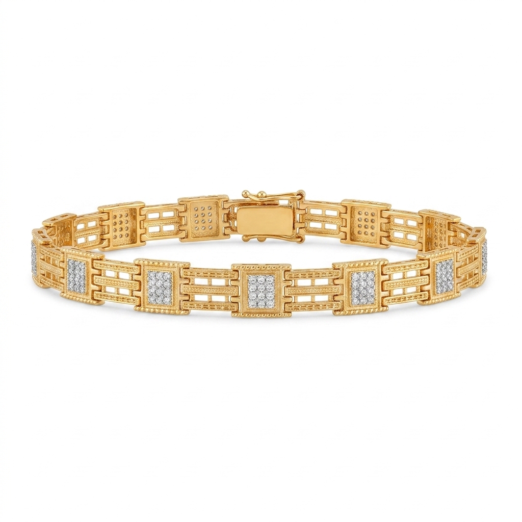 Gold Bracelet with Diamond Accents