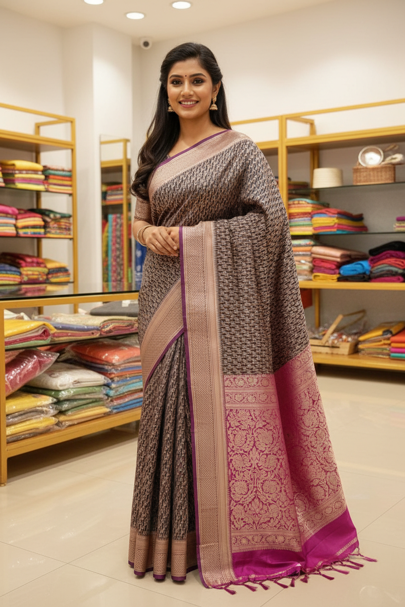 Silk Black Saree