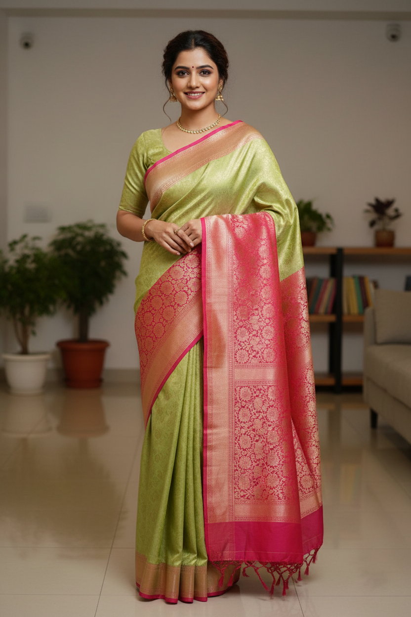 Banarasi Green Silk Saree