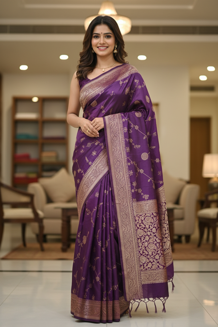 Silk Purple Saree