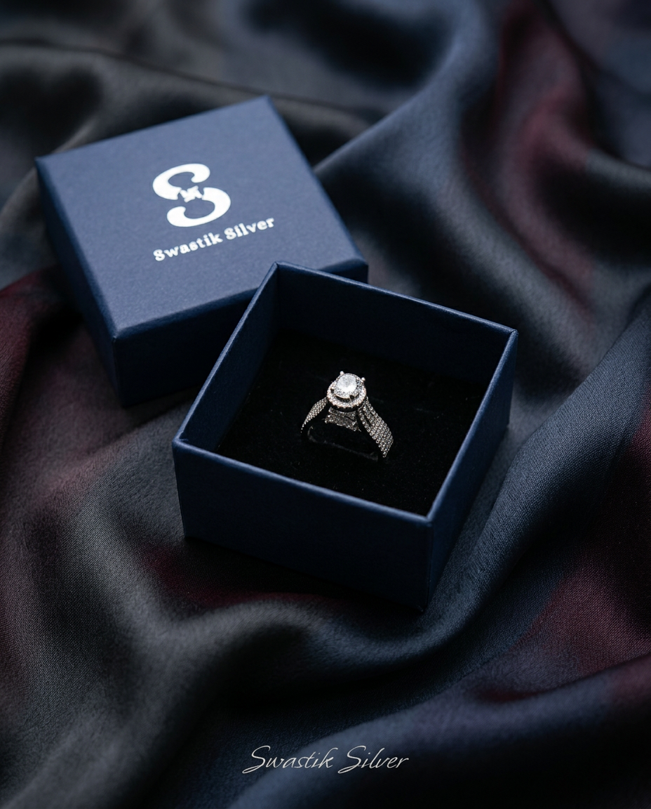 Swastik Silver Ring view 3