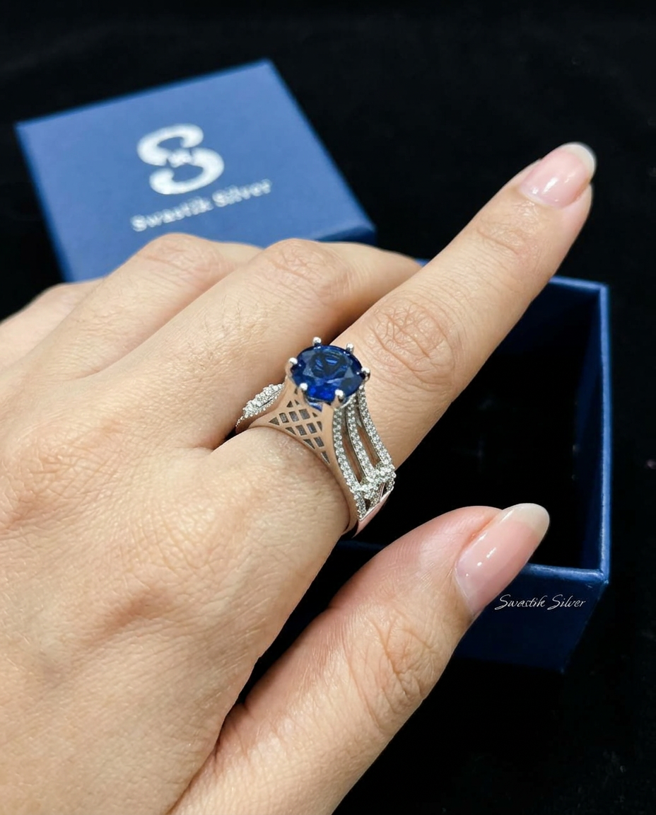 Swastik Silver Ring view 17