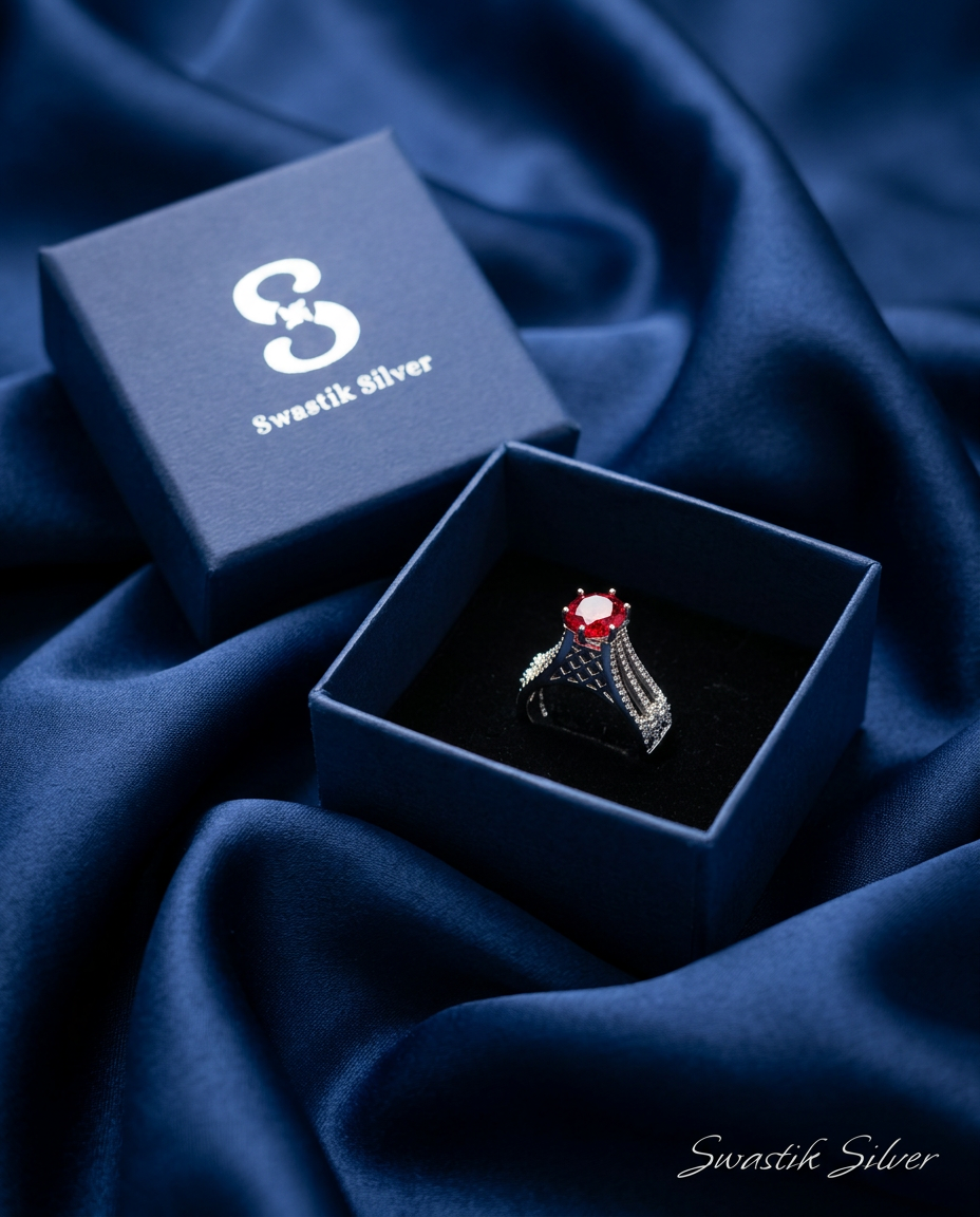 Swastik Silver Ring view 9