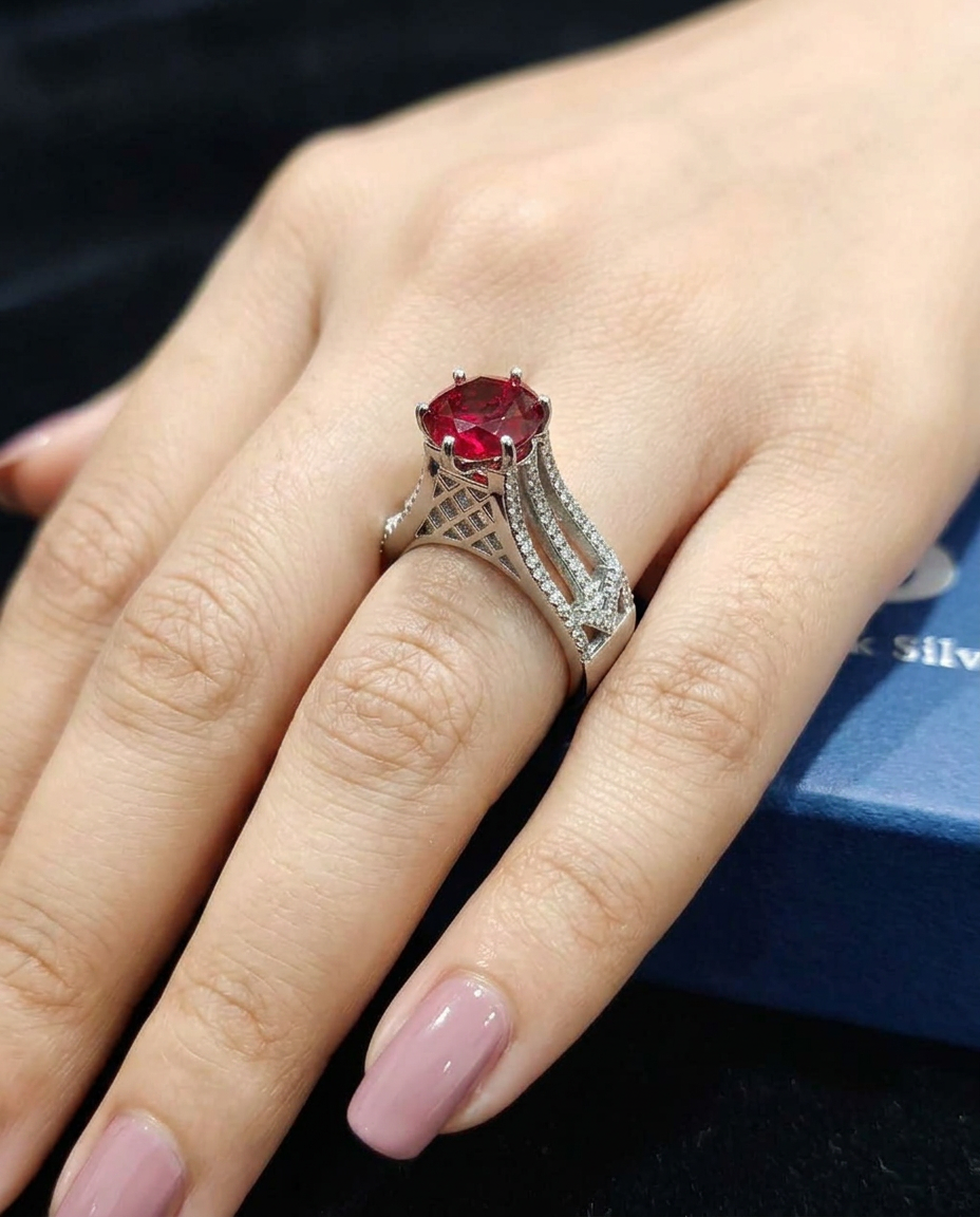 Swastik Silver Ring view 16