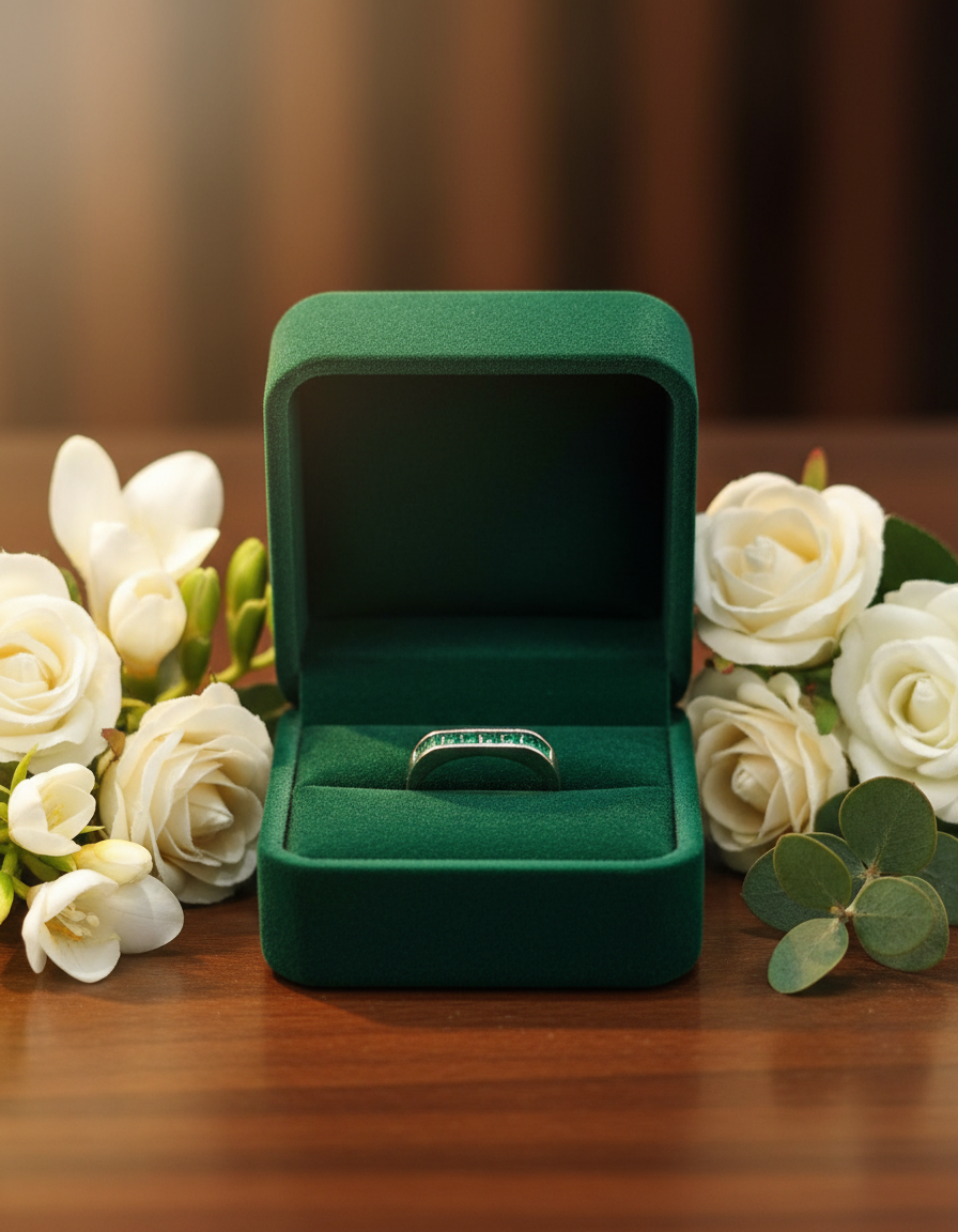 Emerald Band Ring view 2