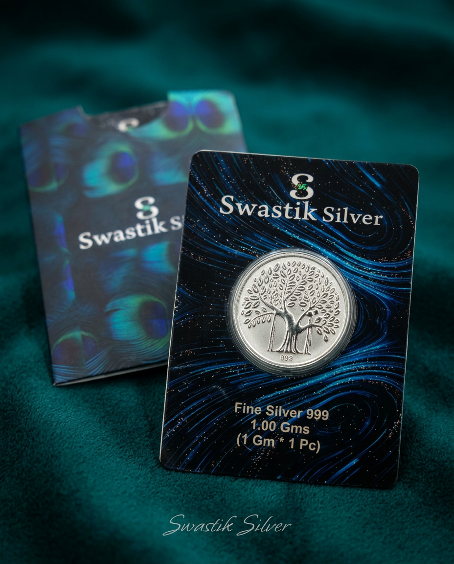 Swastik Silver Fine Silver Coin view 8