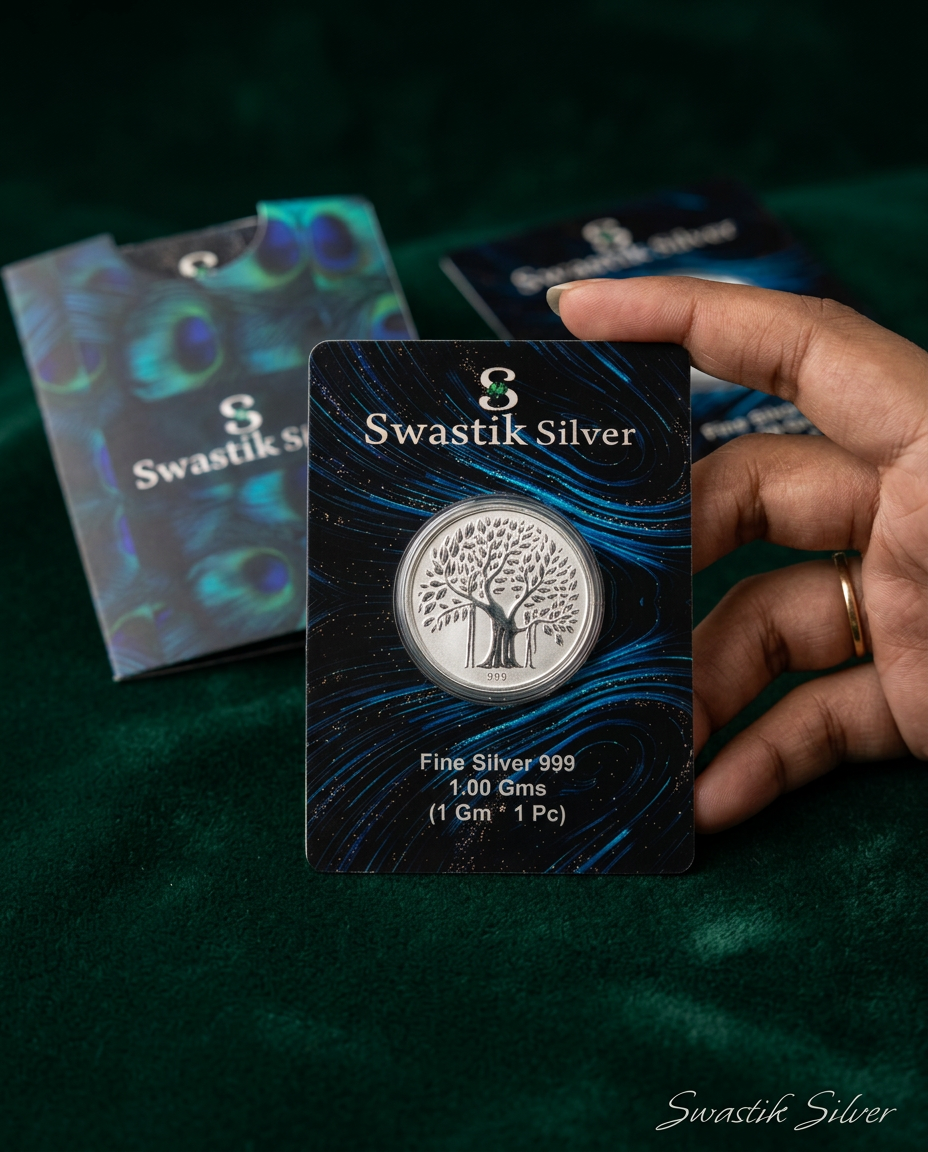 Swastik Silver Fine Silver Coin view 6