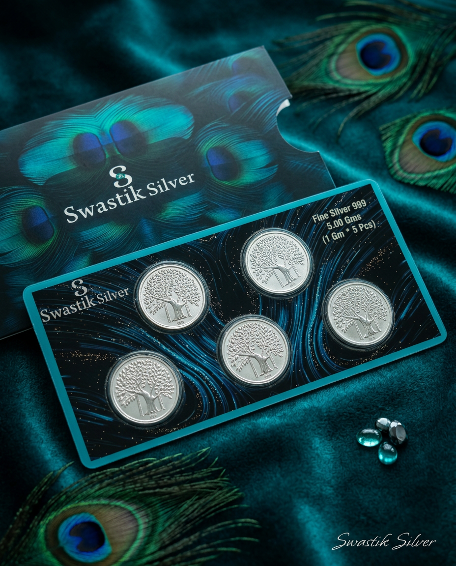 Swastik Silver Fine Silver Coin view 5