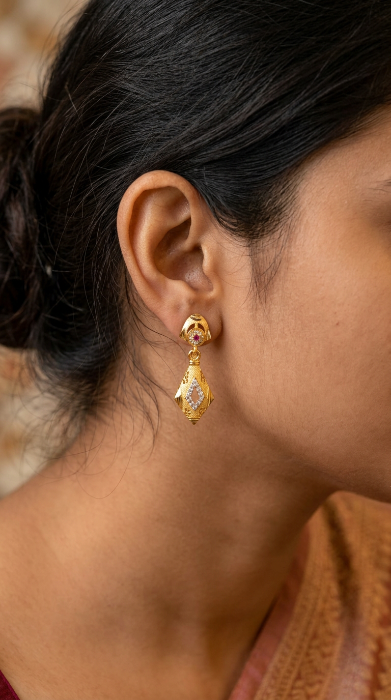 Elegant Gold Plated Earrings 003 view 2