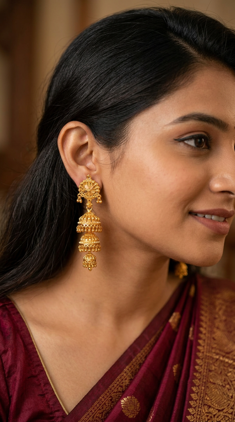 Gold Plated Earrings 13 view 2