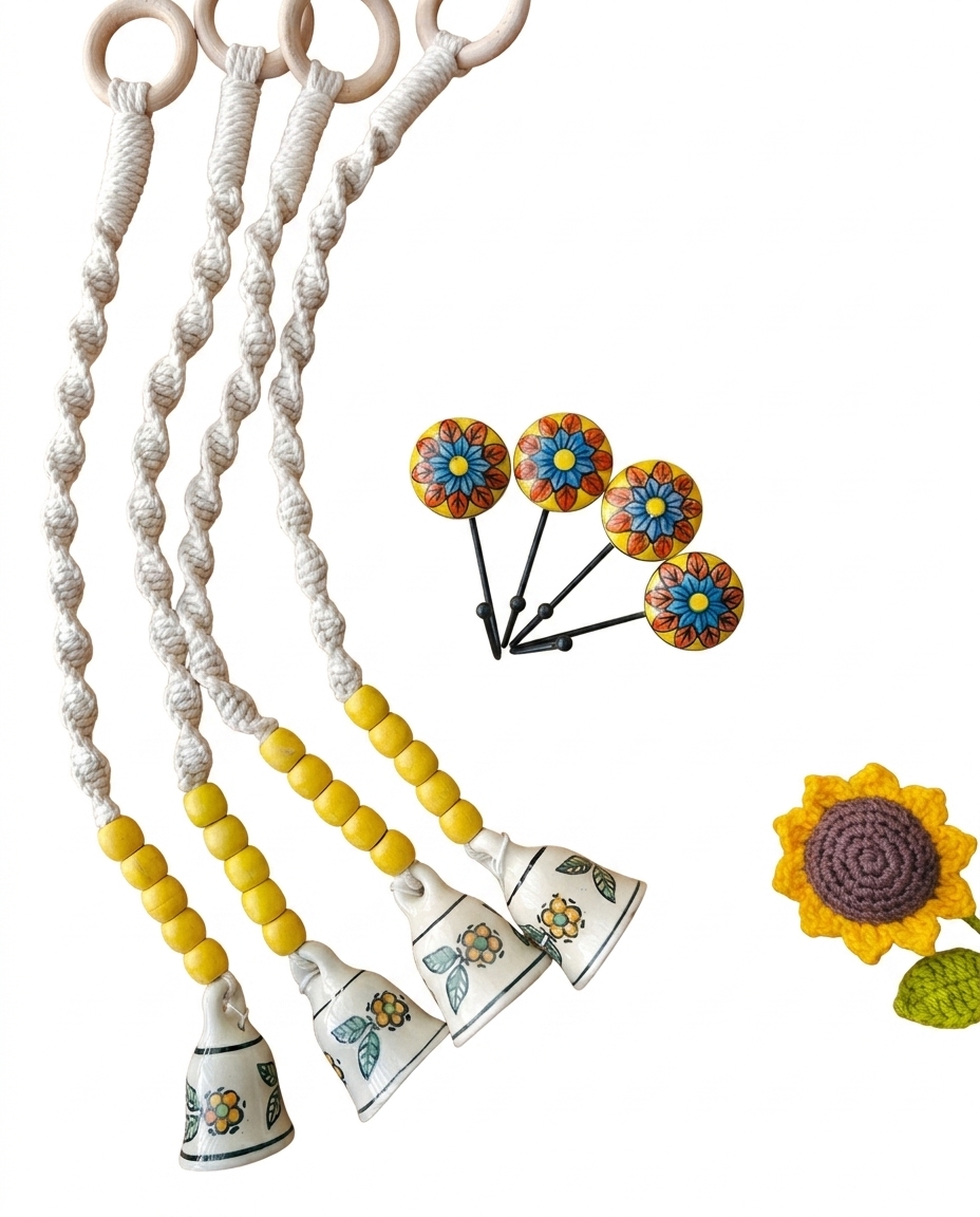 Handcrafted Ceramic Bell Wind Chimes