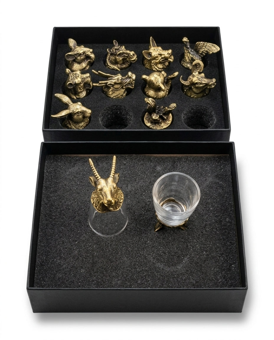 Golden Animal Figurine Shot Glass