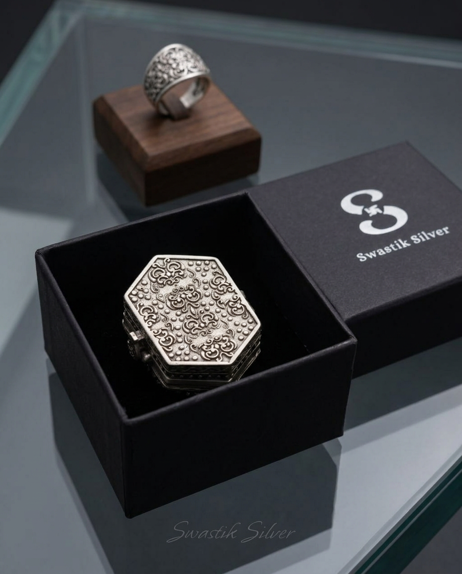 925 Silver Antique Oxidized Alligator Motif Miniature Box view 4