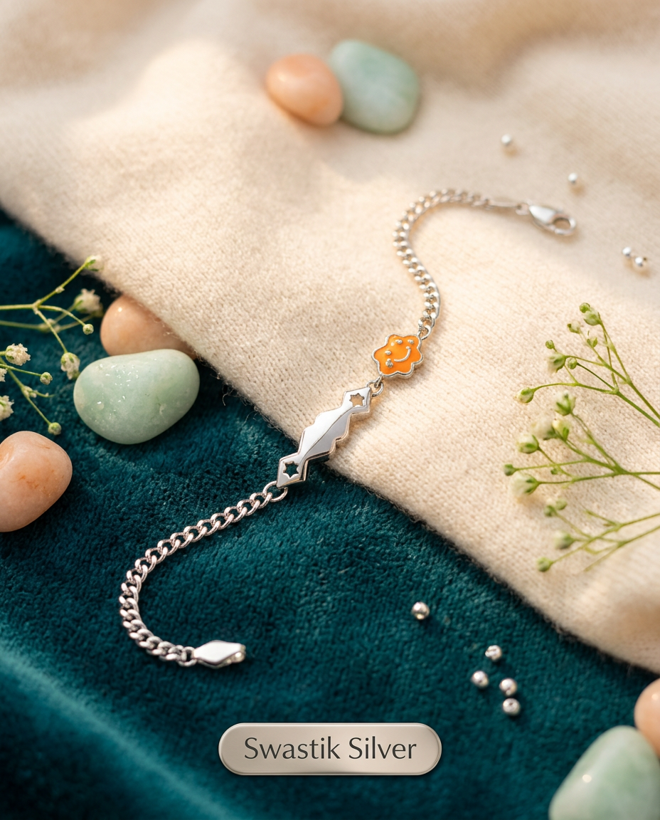 The Sunshine Smiley Star Silver Kids ID Bracelet