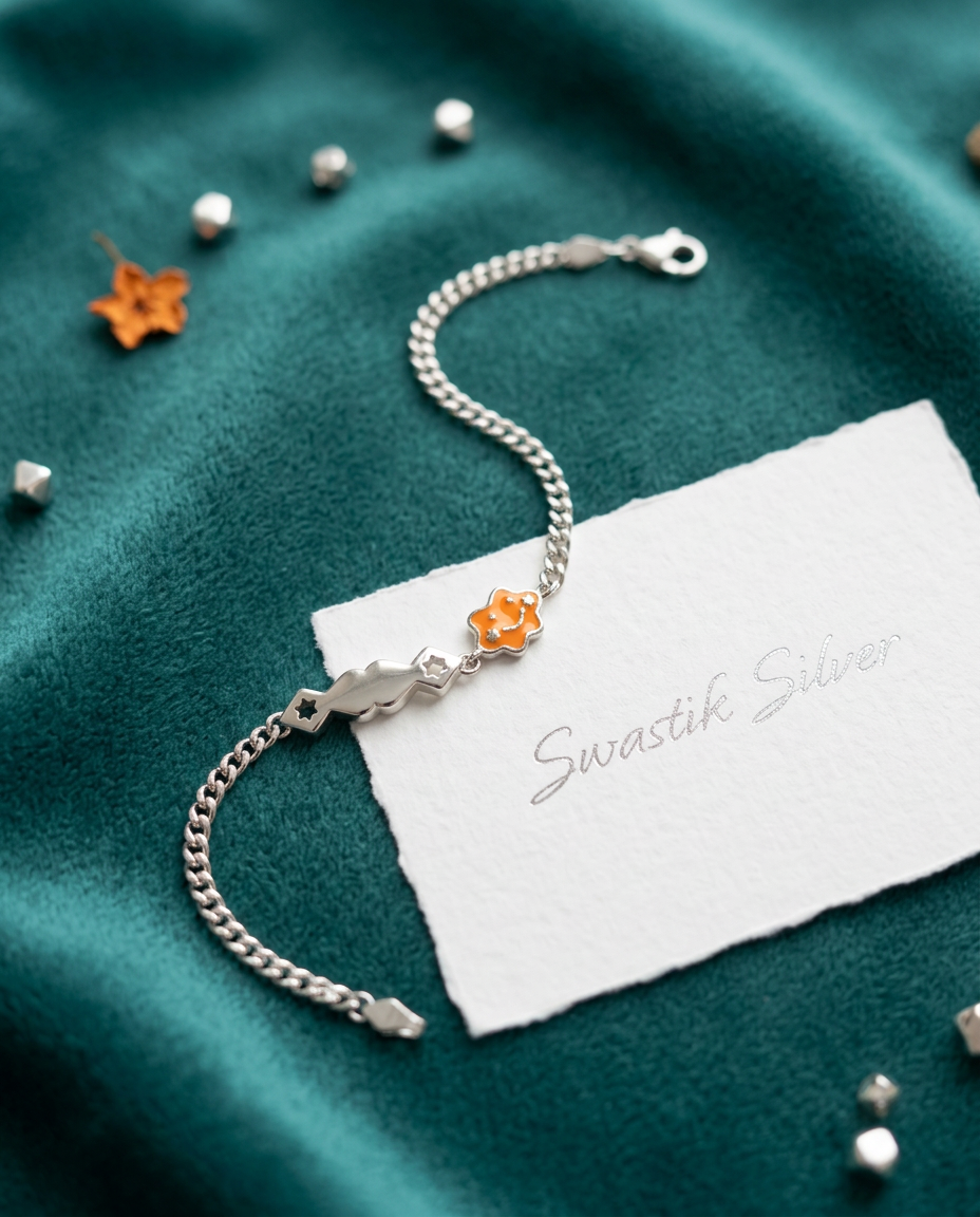 The Sunshine Smiley Star Silver Kids ID Bracelet view 4