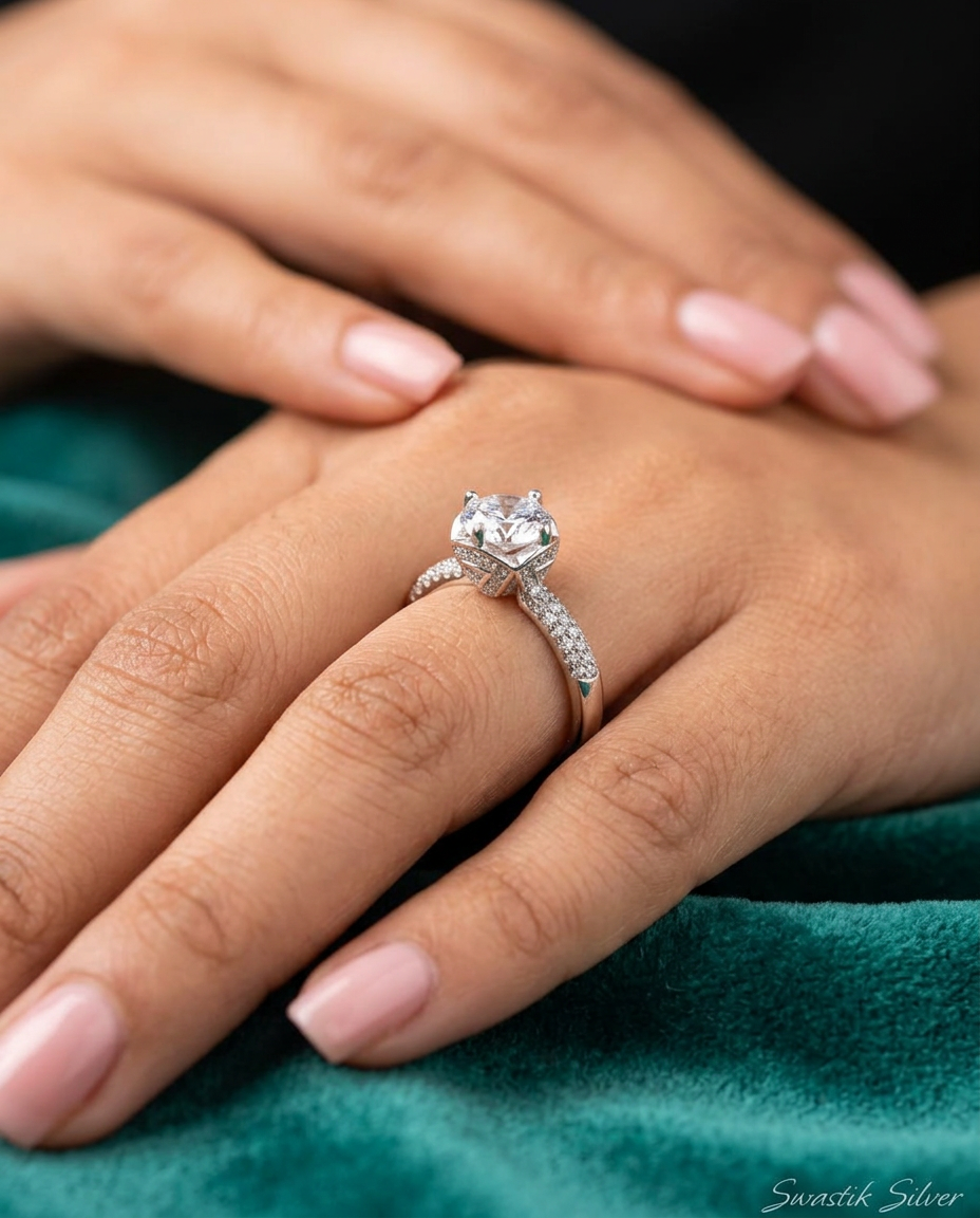 Elegant Silver Ring view 2