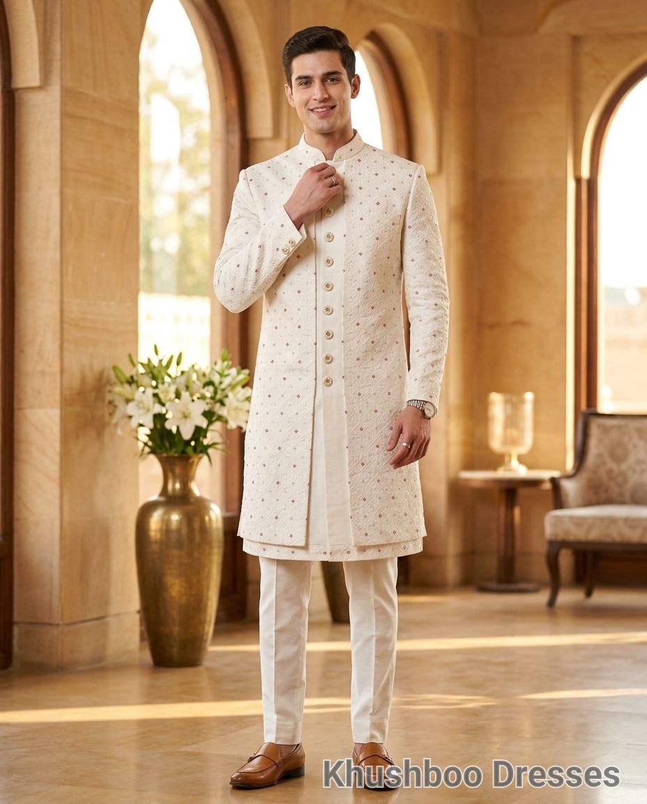Embroidered White Kurta