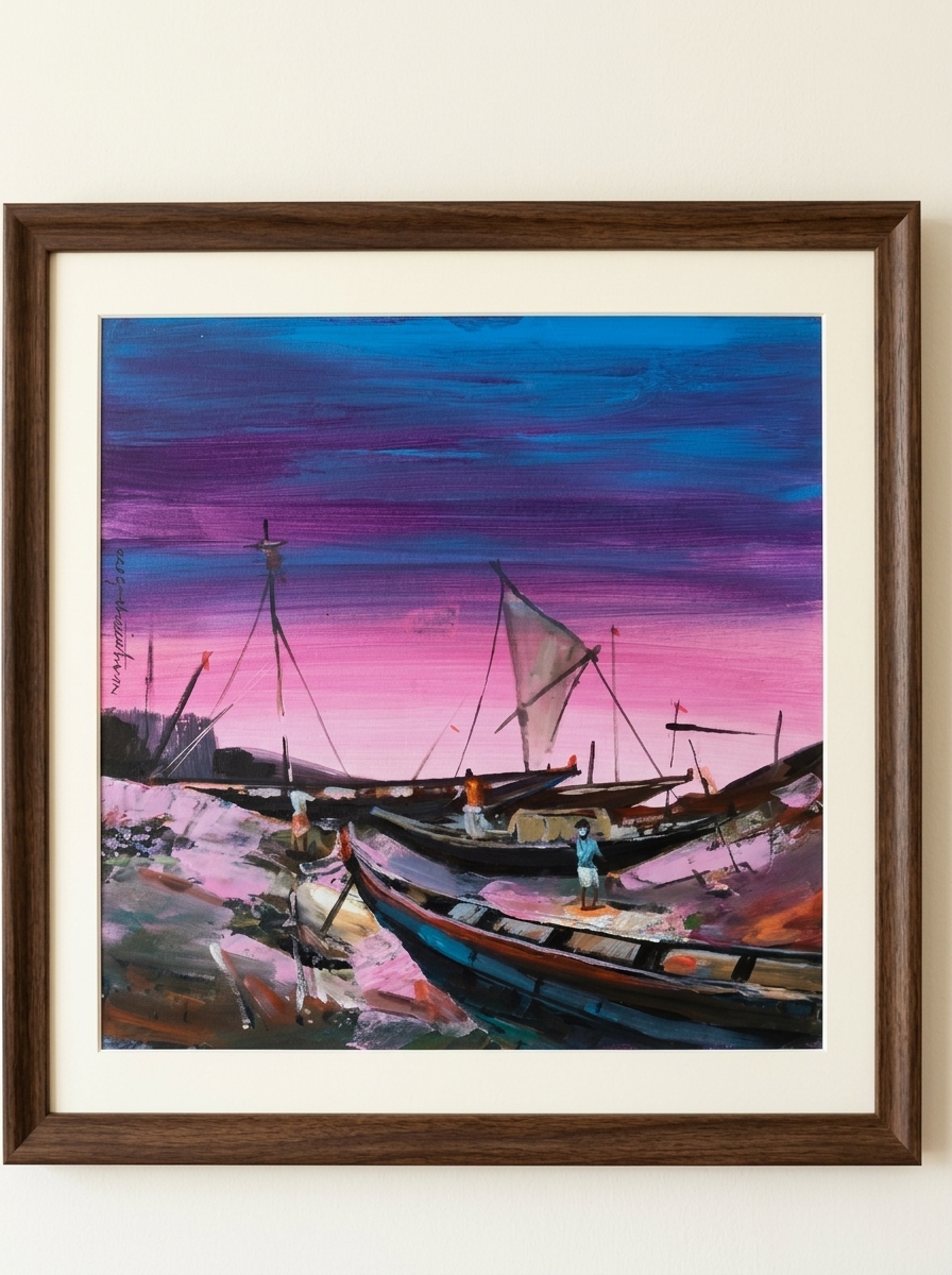 Colorful Boat Painting