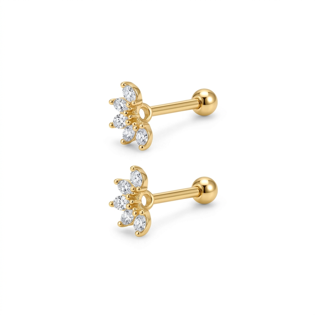 Gold Flower Earrings