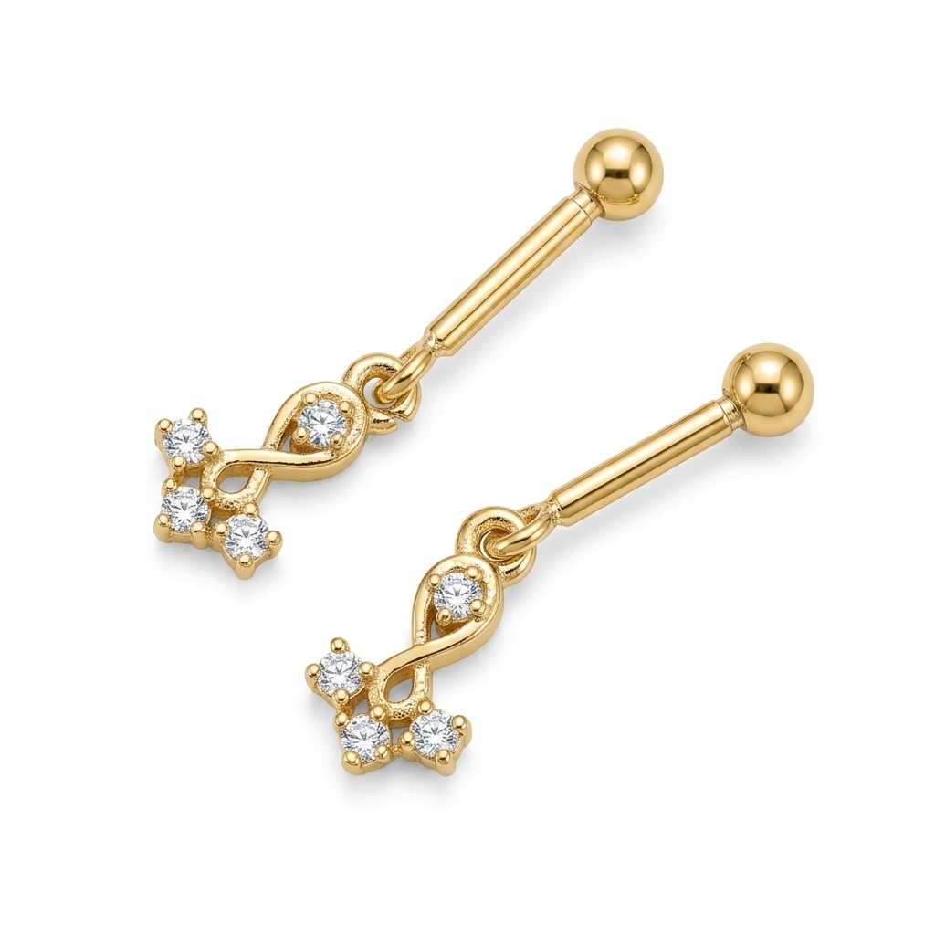 Gold and Diamond Earrings