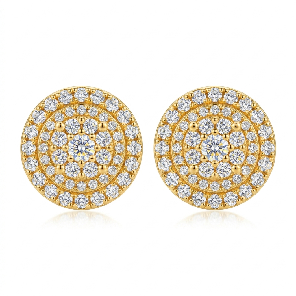 Designer Gold and Diamond Earrings