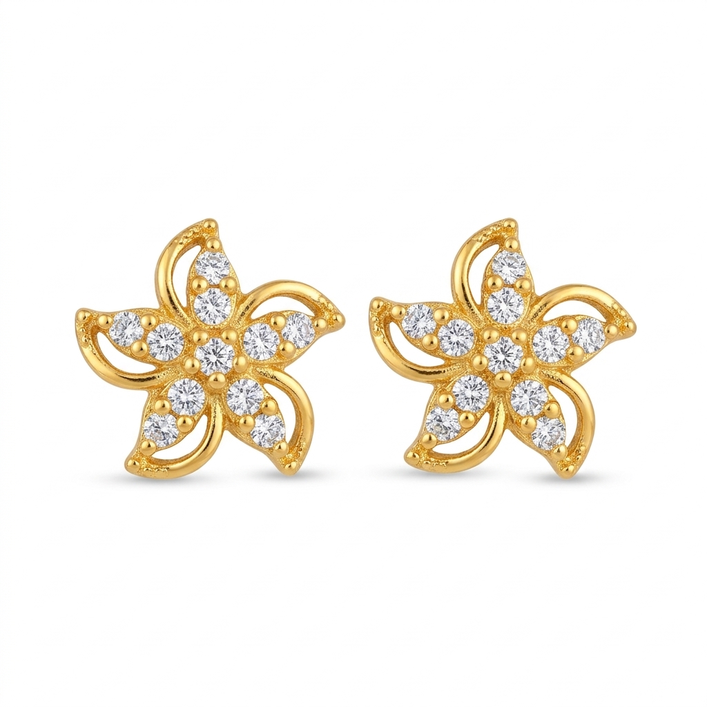 Gold Floral Earrings