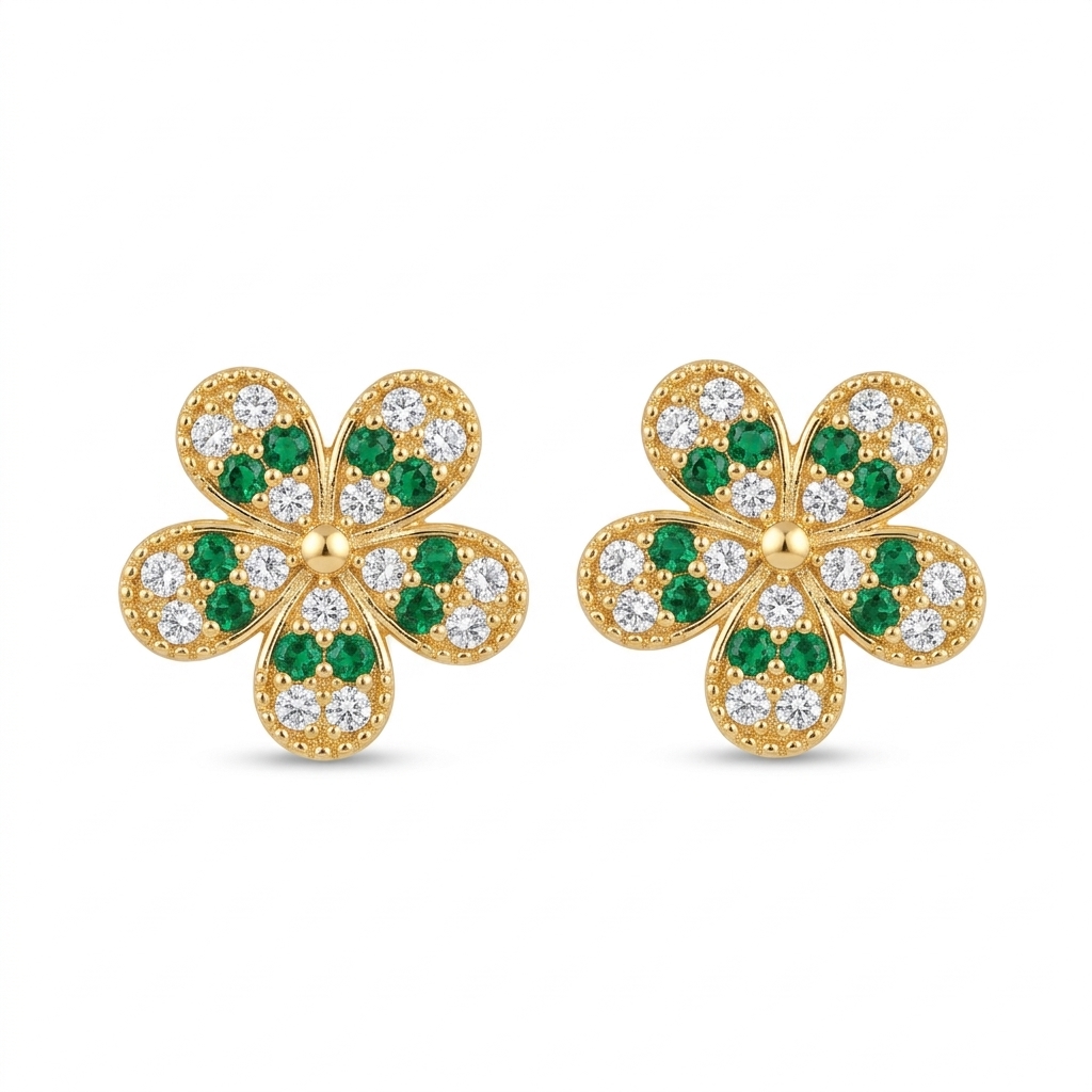Gold Floral Earrings