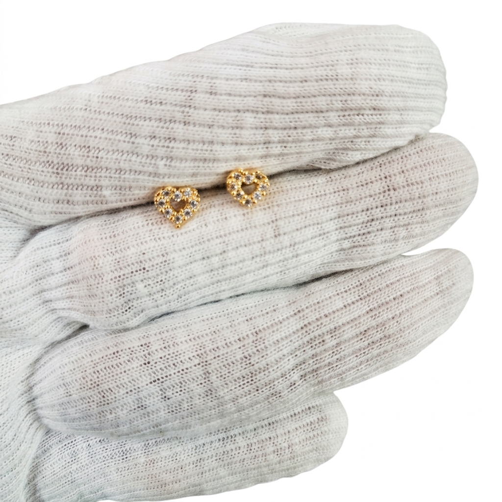 Heart Shaped Gold Earrings