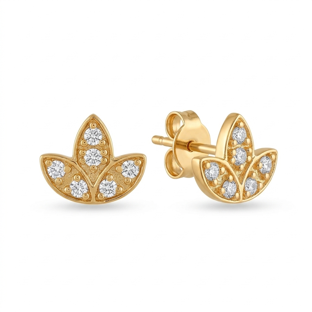 Gold Floral Earrings