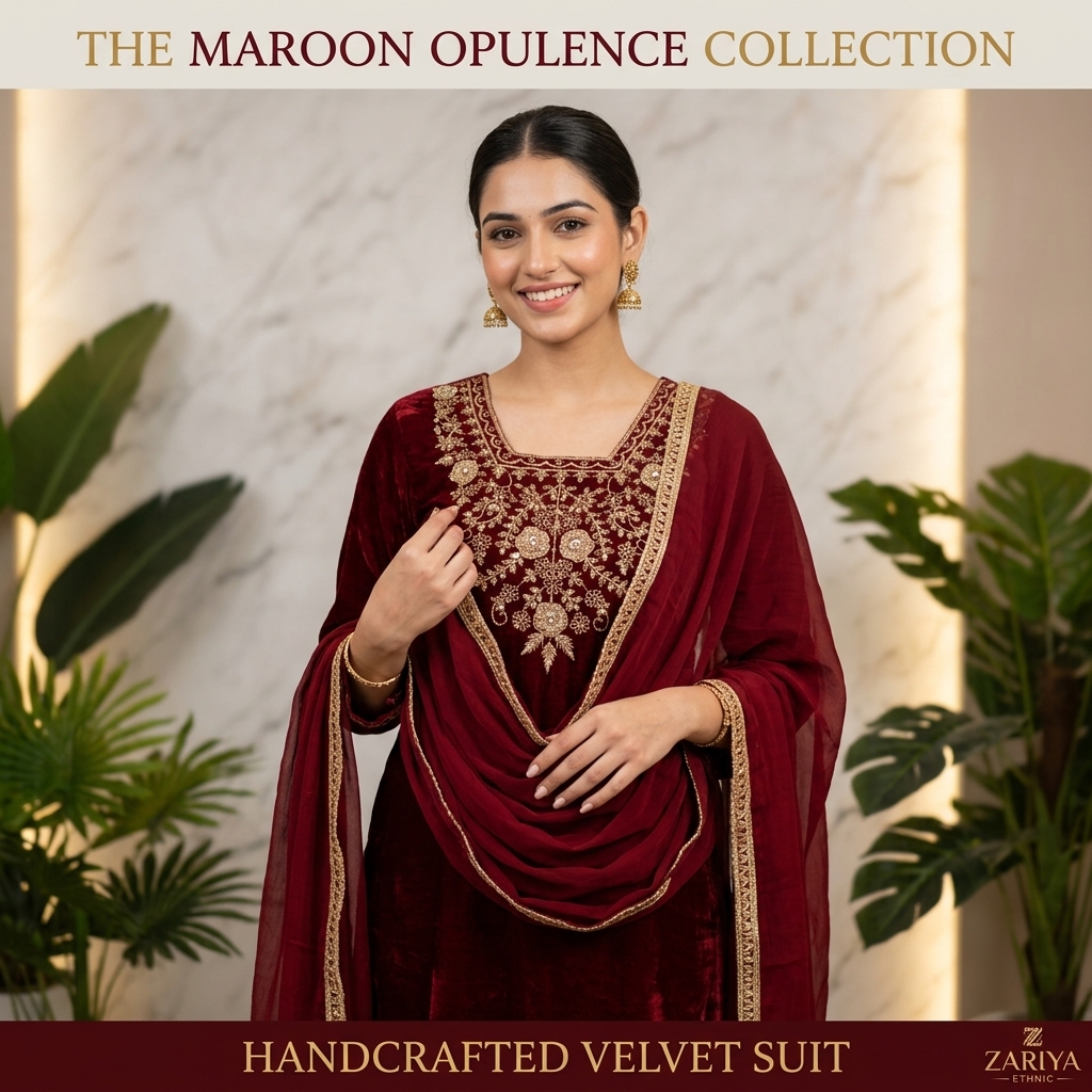 Embroidered Red Kurta